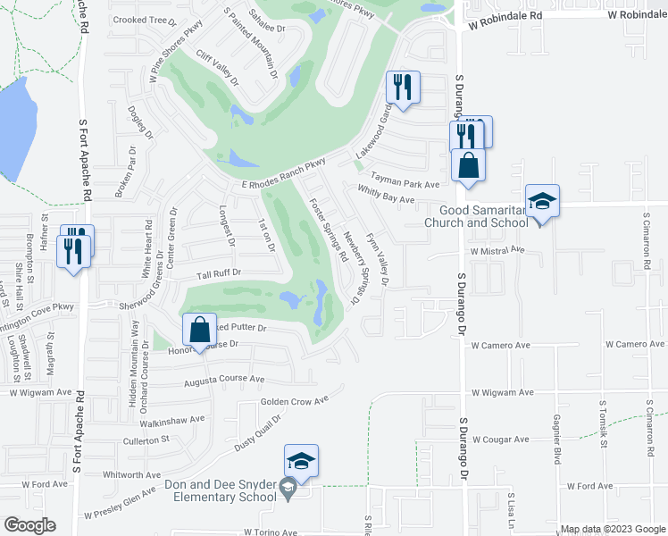 map of restaurants, bars, coffee shops, grocery stores, and more near 531 Halloran Springs Road in Las Vegas