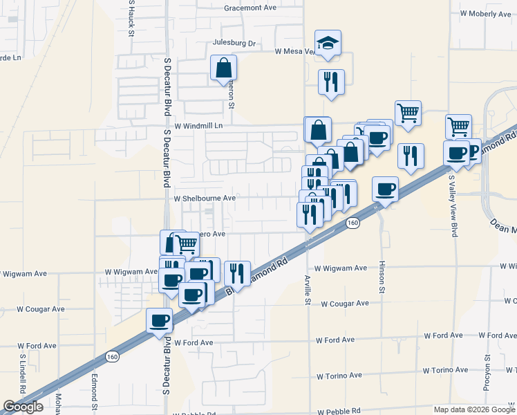 map of restaurants, bars, coffee shops, grocery stores, and more near 8329 Lavender Jade Court in Las Vegas
