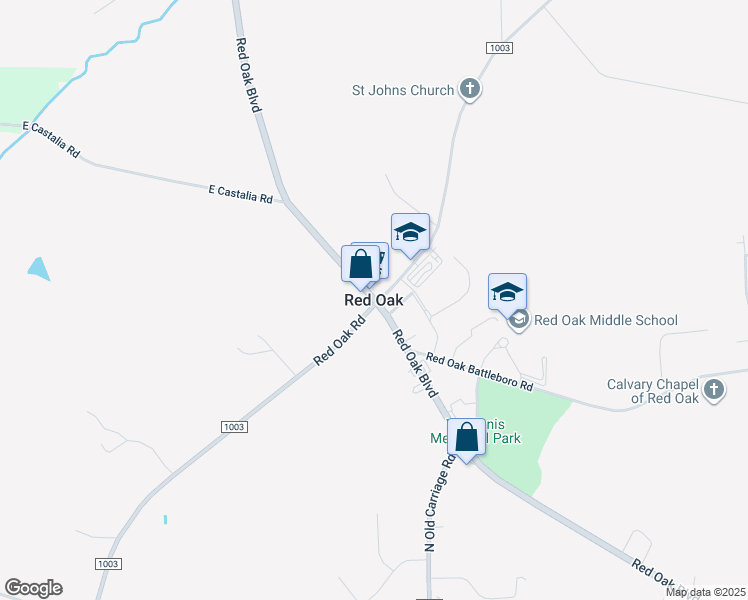 map of restaurants, bars, coffee shops, grocery stores, and more near in Red Oak