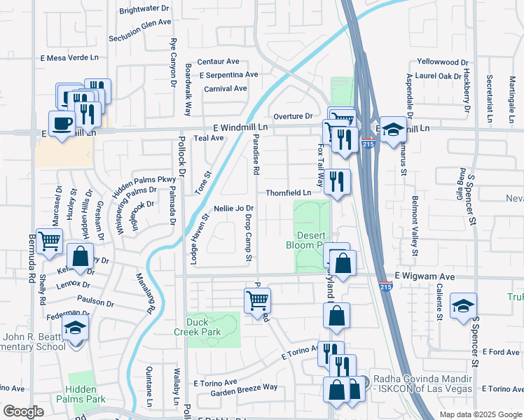 map of restaurants, bars, coffee shops, grocery stores, and more near 8321 Montgomery Street in Las Vegas