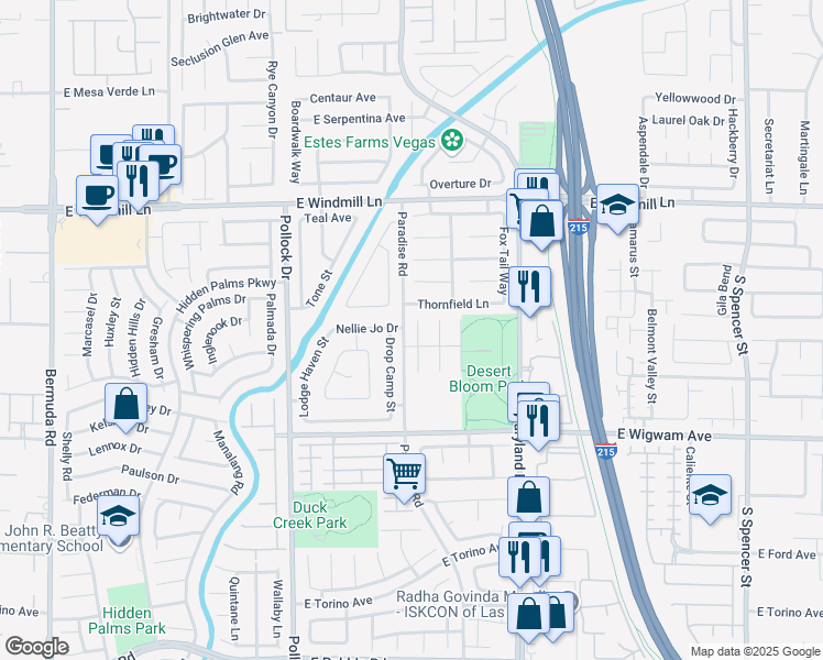 map of restaurants, bars, coffee shops, grocery stores, and more near 8321 Montgomery Street in Las Vegas
