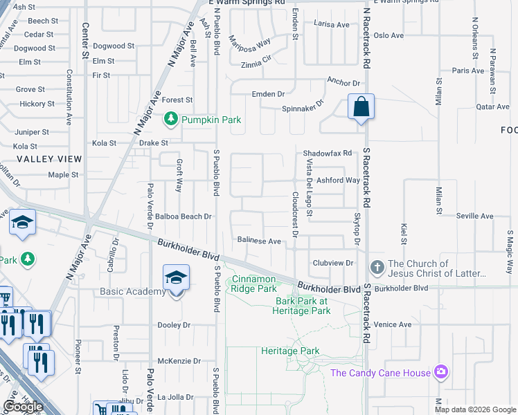 map of restaurants, bars, coffee shops, grocery stores, and more near 840 Bussora Rose Drive in Henderson