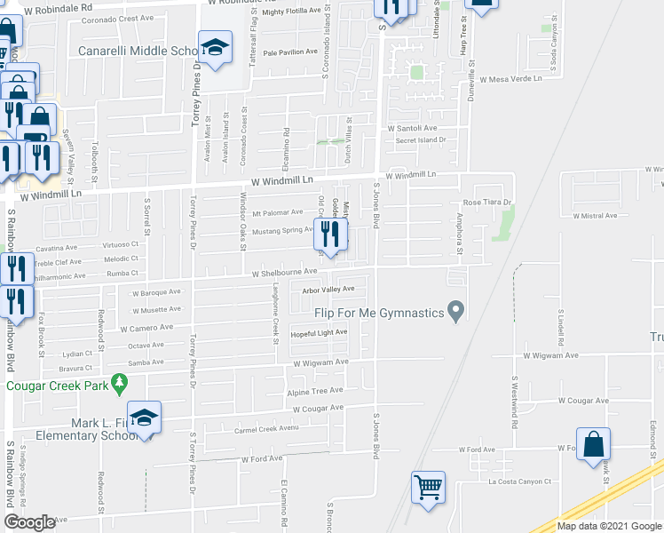 map of restaurants, bars, coffee shops, grocery stores, and more near 14769 Golden Flower Street in Las Vegas