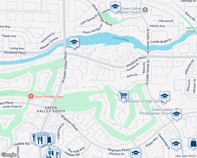 map of restaurants, bars, coffee shops, grocery stores, and more near 2020 Grafton Avenue in Henderson