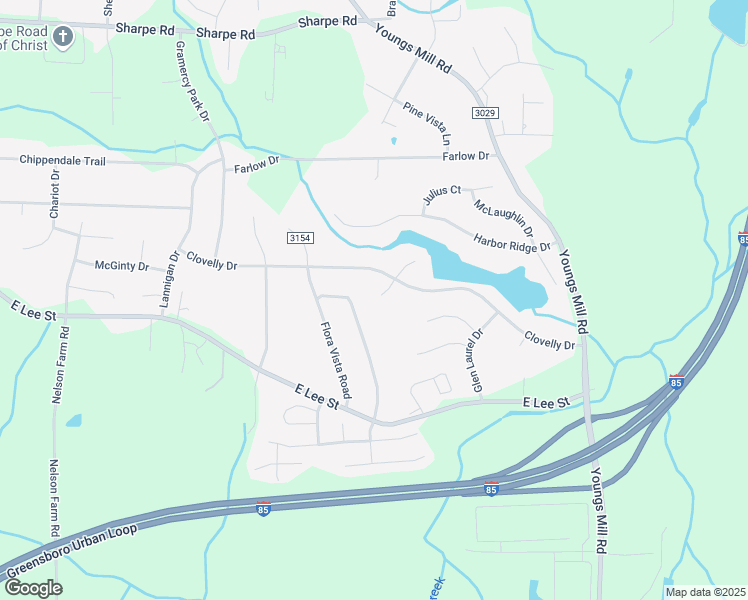 map of restaurants, bars, coffee shops, grocery stores, and more near 2306 Labrador Court in Greensboro