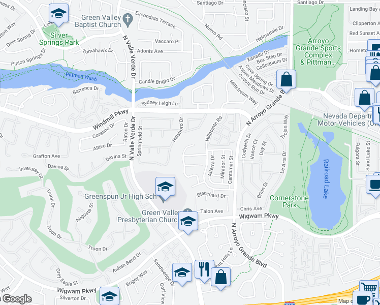 map of restaurants, bars, coffee shops, grocery stores, and more near 1764 Beechnut Avenue in Henderson