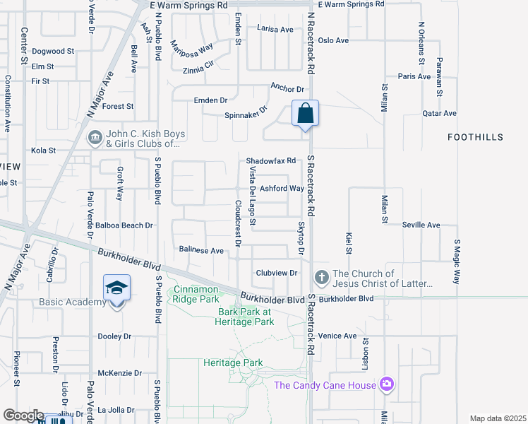 map of restaurants, bars, coffee shops, grocery stores, and more near 918 Blue Arroyo Drive in Henderson