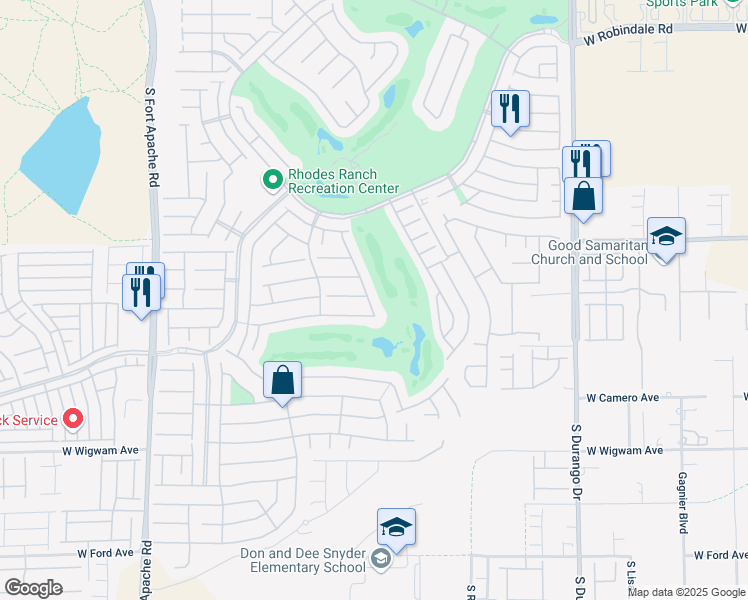 map of restaurants, bars, coffee shops, grocery stores, and more near 506 1st on Drive in Las Vegas