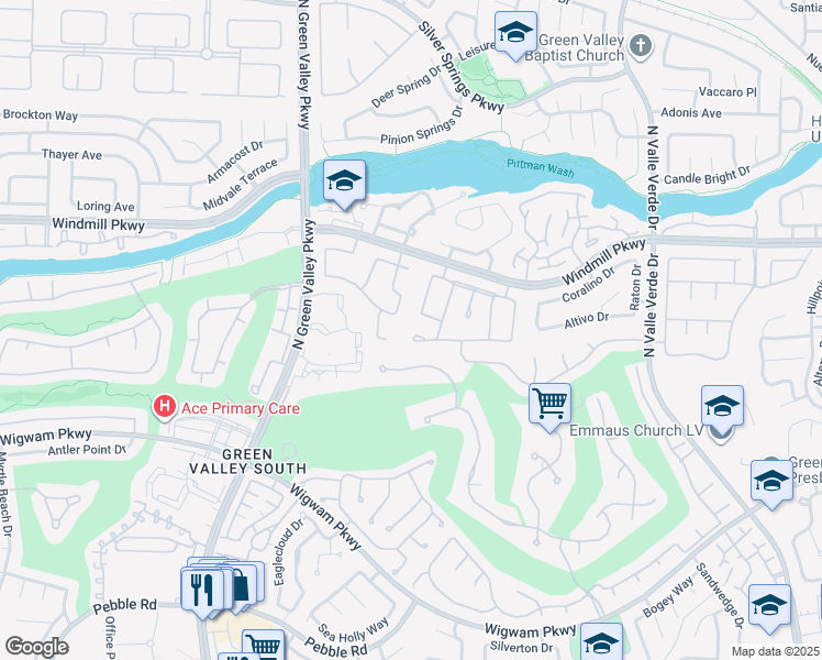 map of restaurants, bars, coffee shops, grocery stores, and more near 2030 Grafton Avenue in Henderson