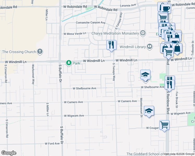 map of restaurants, bars, coffee shops, grocery stores, and more near 7502 Lush Oasis Avenue in Las Vegas