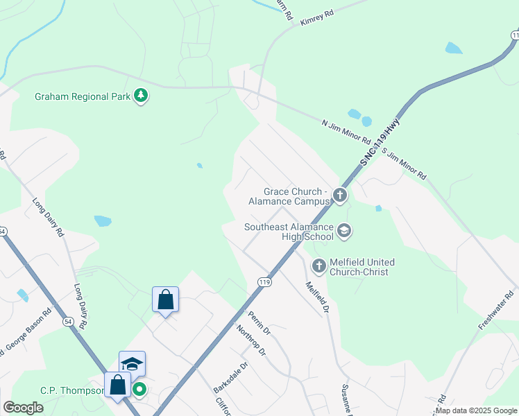 map of restaurants, bars, coffee shops, grocery stores, and more near 2098 Tresfield Ct in Haw River