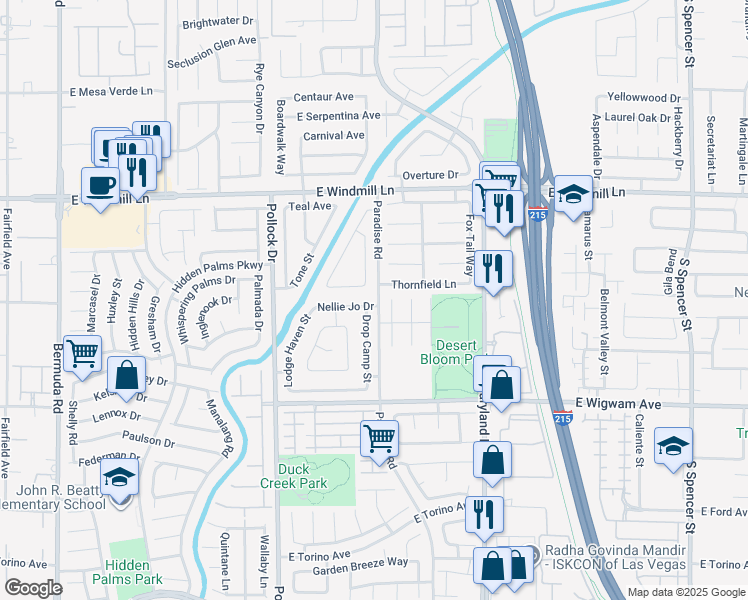 map of restaurants, bars, coffee shops, grocery stores, and more near 994 Nellie Jo Drive in Las Vegas