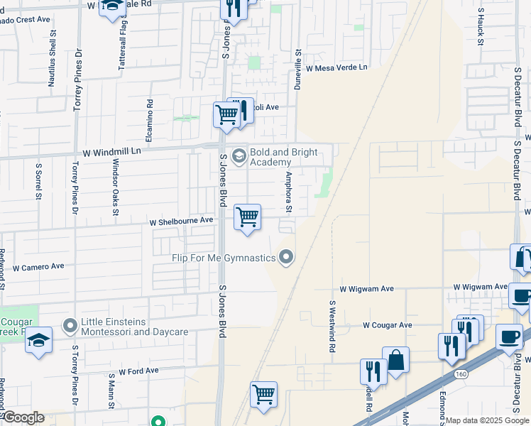 map of restaurants, bars, coffee shops, grocery stores, and more near 5925 Arbor Downs Avenue in Las Vegas