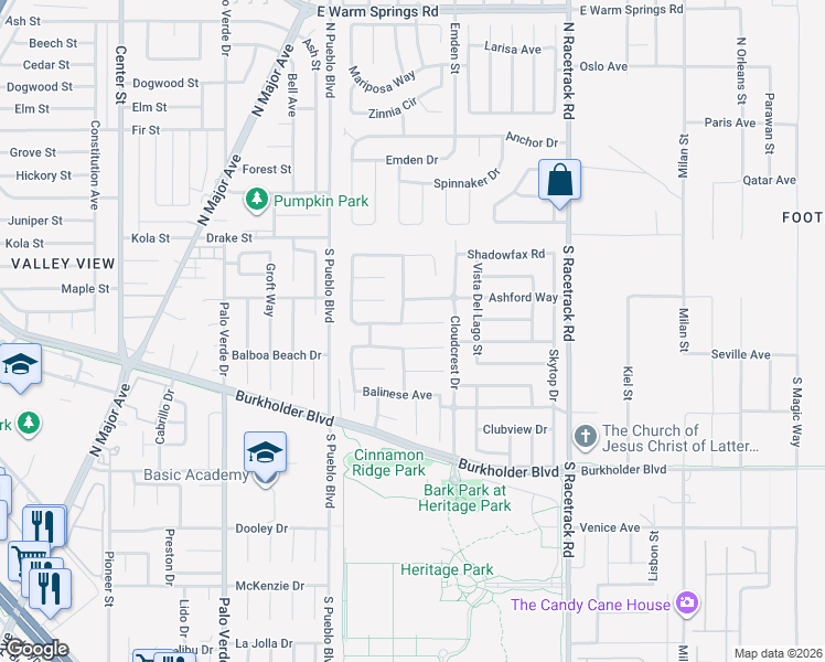 map of restaurants, bars, coffee shops, grocery stores, and more near 859 Chameleon Star Avenue in Henderson