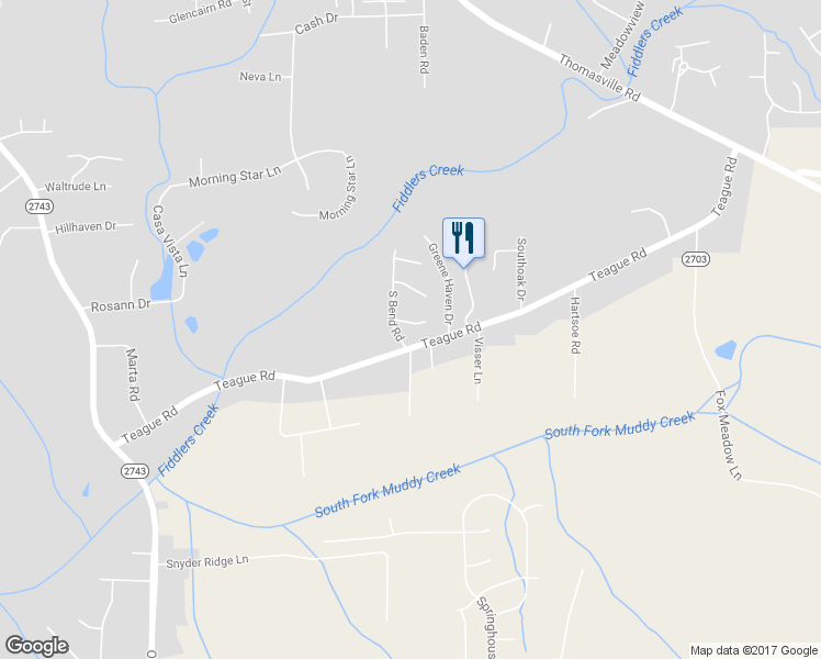 map of restaurants, bars, coffee shops, grocery stores, and more near 902 South Ridge Court in Winston-Salem