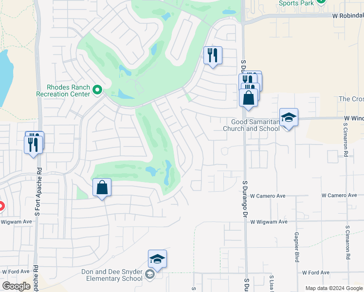 map of restaurants, bars, coffee shops, grocery stores, and more near 520 Foster Springs Road in Las Vegas