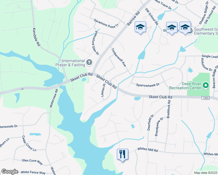 map of restaurants, bars, coffee shops, grocery stores, and more near 4213 Jeffrey Lane Point in High Point