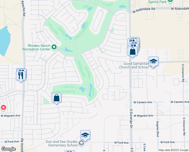 map of restaurants, bars, coffee shops, grocery stores, and more near 501 Halloran Springs Rd in Las Vegas