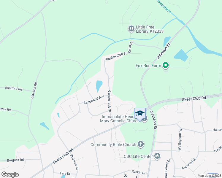 map of restaurants, bars, coffee shops, grocery stores, and more near 4406 Garden Club Street in High Point