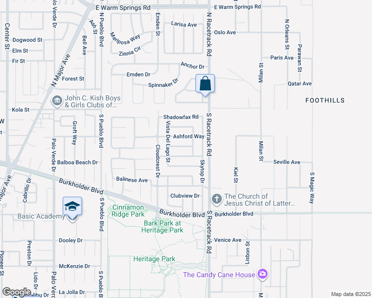 map of restaurants, bars, coffee shops, grocery stores, and more near 927 Strider Drive in Henderson