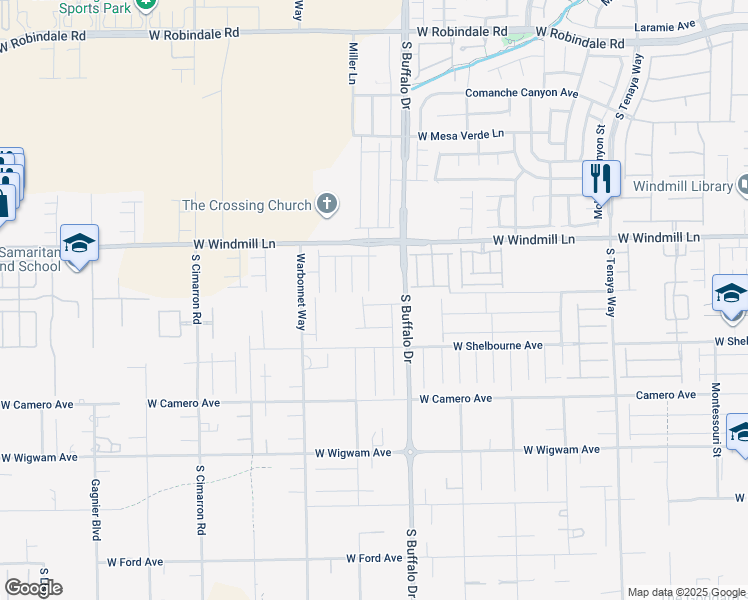 map of restaurants, bars, coffee shops, grocery stores, and more near 8196 Sandy Slope Court in Las Vegas