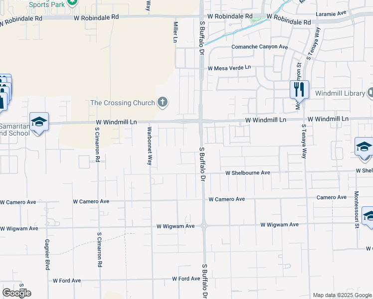 map of restaurants, bars, coffee shops, grocery stores, and more near 8196 Sandy Slope Court in Las Vegas