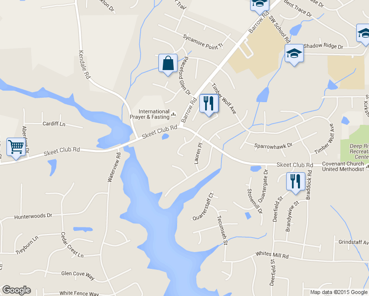 map of restaurants, bars, coffee shops, grocery stores, and more near 4208 Chilton Way in High Point