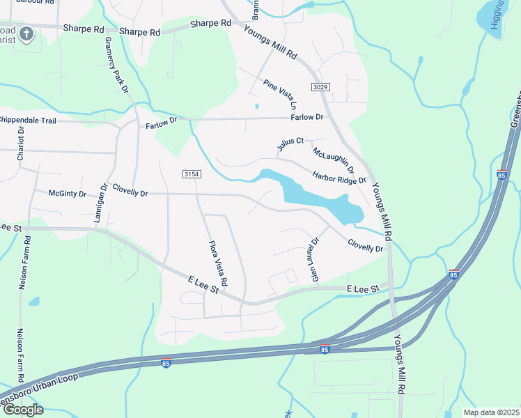 map of restaurants, bars, coffee shops, grocery stores, and more near 2301 Labrador Court in Greensboro