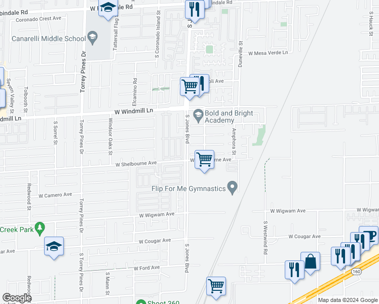 map of restaurants, bars, coffee shops, grocery stores, and more near 6090 Arbor Downs Avenue in Las Vegas