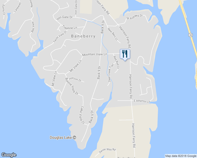 map of restaurants, bars, coffee shops, grocery stores, and more near 241 Back 9 Drive in Baneberry