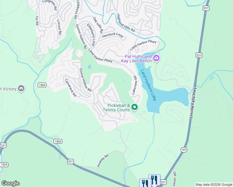 map of restaurants, bars, coffee shops, grocery stores, and more near 60 Pine Ridge Loop in Newland