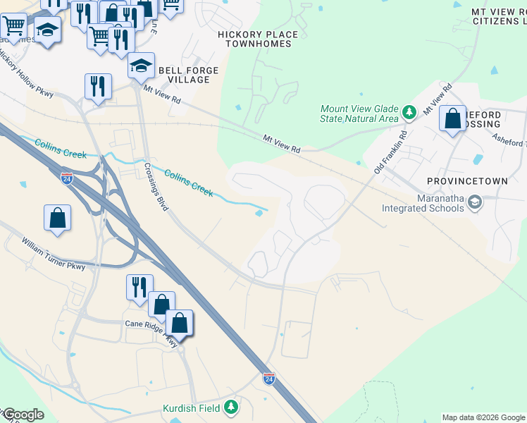 map of restaurants, bars, coffee shops, grocery stores, and more near 2921 Old Franklin Road in Nashville