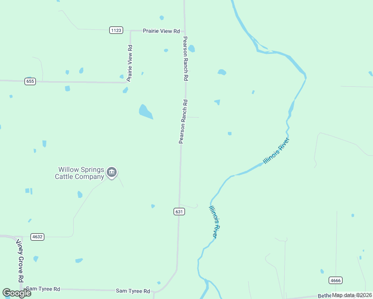 map of restaurants, bars, coffee shops, grocery stores, and more near 12956 Pearson Ranch Road in Prairie Grove
