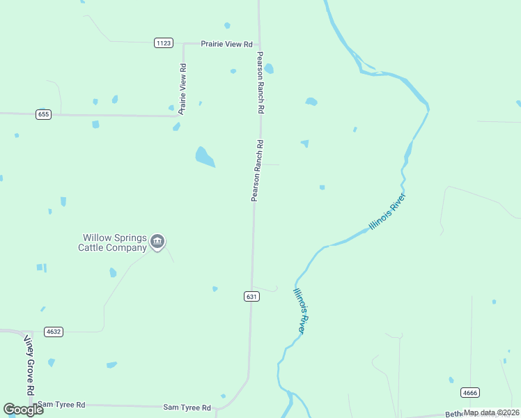 map of restaurants, bars, coffee shops, grocery stores, and more near 12956 Pearson Ranch Road in Prairie Grove