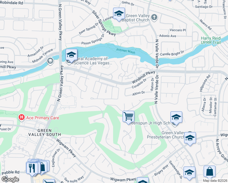 map of restaurants, bars, coffee shops, grocery stores, and more near 188 Bethany Street in Henderson