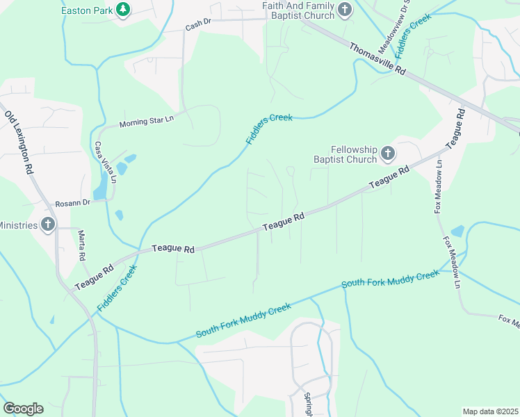 map of restaurants, bars, coffee shops, grocery stores, and more near 902 South Ridge Court in Winston-Salem