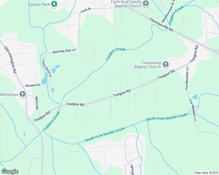 map of restaurants, bars, coffee shops, grocery stores, and more near South Ridge Court in Winston-Salem