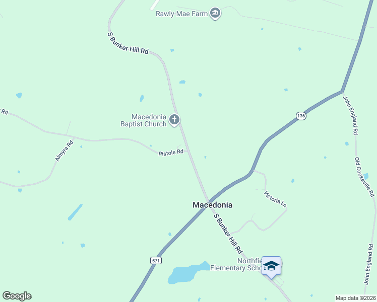 map of restaurants, bars, coffee shops, grocery stores, and more near 1446 South Bunker Hill Road in Sparta