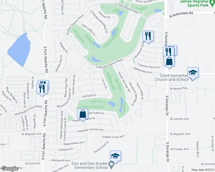 map of restaurants, bars, coffee shops, grocery stores, and more near 476 1st on Drive in Las Vegas