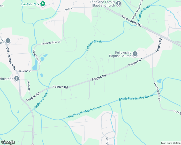 map of restaurants, bars, coffee shops, grocery stores, and more near 902 South Ridge Court in Winston-Salem