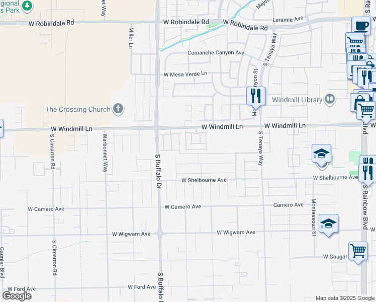 map of restaurants, bars, coffee shops, grocery stores, and more near 7675 Rising Port Ave in Las Vegas