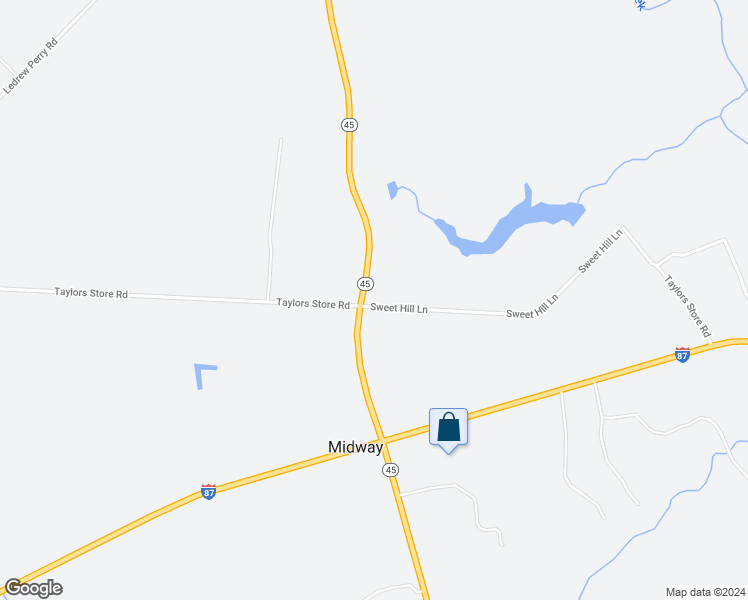 map of restaurants, bars, coffee shops, grocery stores, and more near 136 North Carolina 45 in Merry Hill