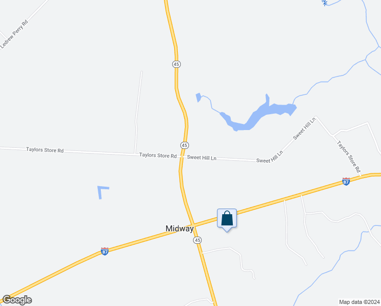 map of restaurants, bars, coffee shops, grocery stores, and more near 136 North Carolina 45 in Merry Hill