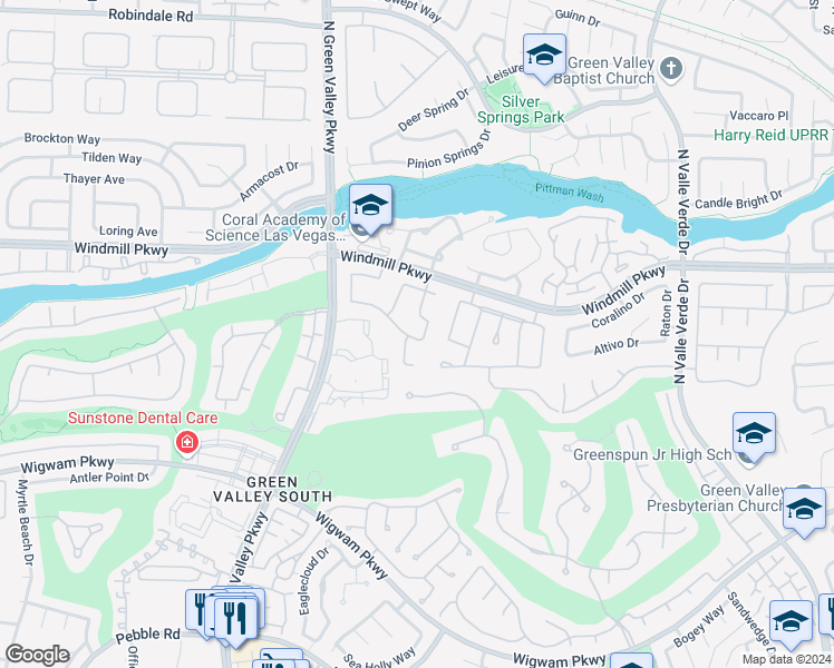 map of restaurants, bars, coffee shops, grocery stores, and more near 171 Jeri Drive in Henderson