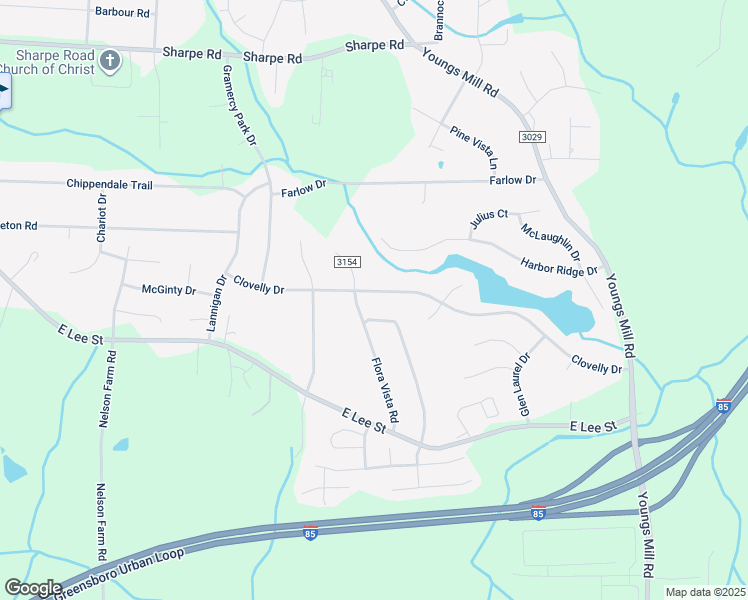 map of restaurants, bars, coffee shops, grocery stores, and more near 4204 Clovelly Drive in Greensboro