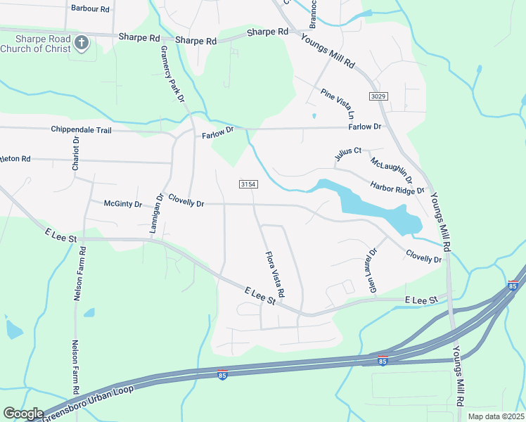 map of restaurants, bars, coffee shops, grocery stores, and more near 4202 Clovelly Drive in Greensboro