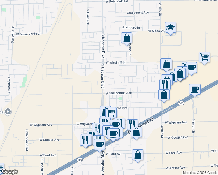 map of restaurants, bars, coffee shops, grocery stores, and more near 4860 Golden Shimmer Avenue in Las Vegas
