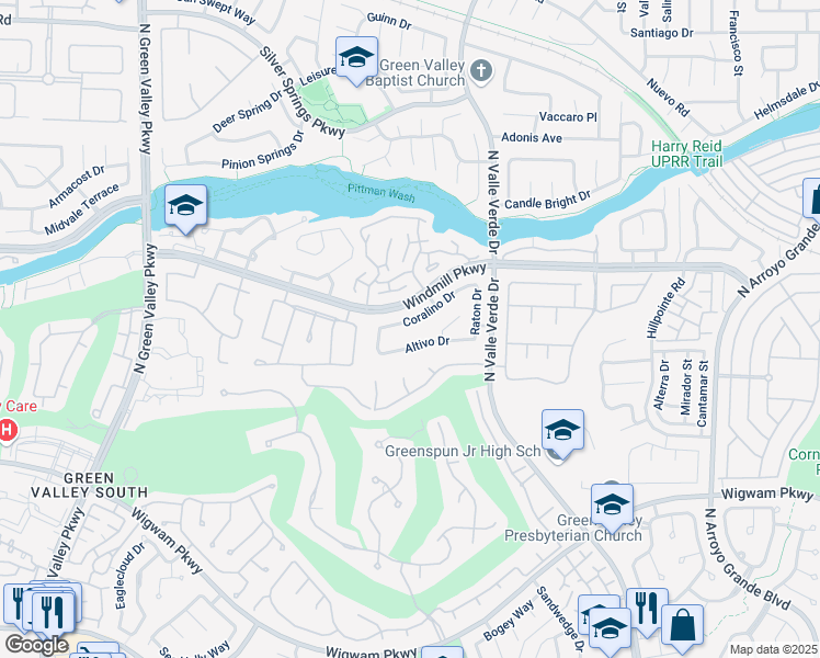 map of restaurants, bars, coffee shops, grocery stores, and more near 1933 Coralino Drive in Henderson