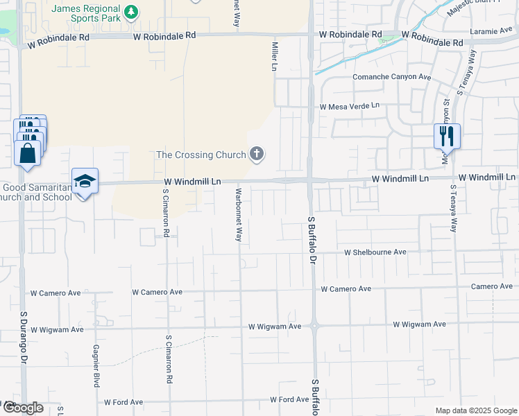 map of restaurants, bars, coffee shops, grocery stores, and more near 8171 Misty Horizon Court in Las Vegas