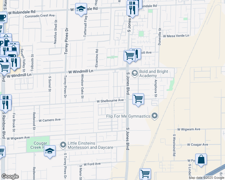 map of restaurants, bars, coffee shops, grocery stores, and more near 8231 Golden Flower Street in Las Vegas
